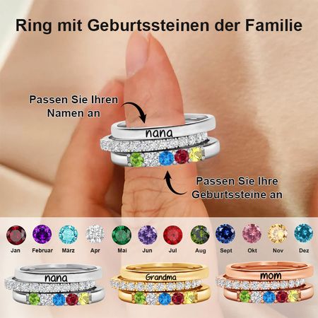 Großmutterringe mit Geburtssteinen für Enkelkinder